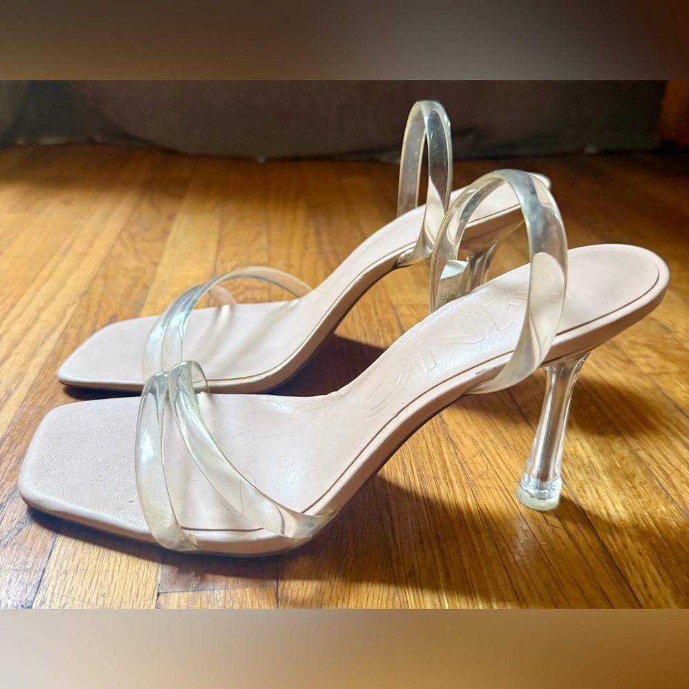 Mango clear strappy heeled sandal - size 39 (US size 8)